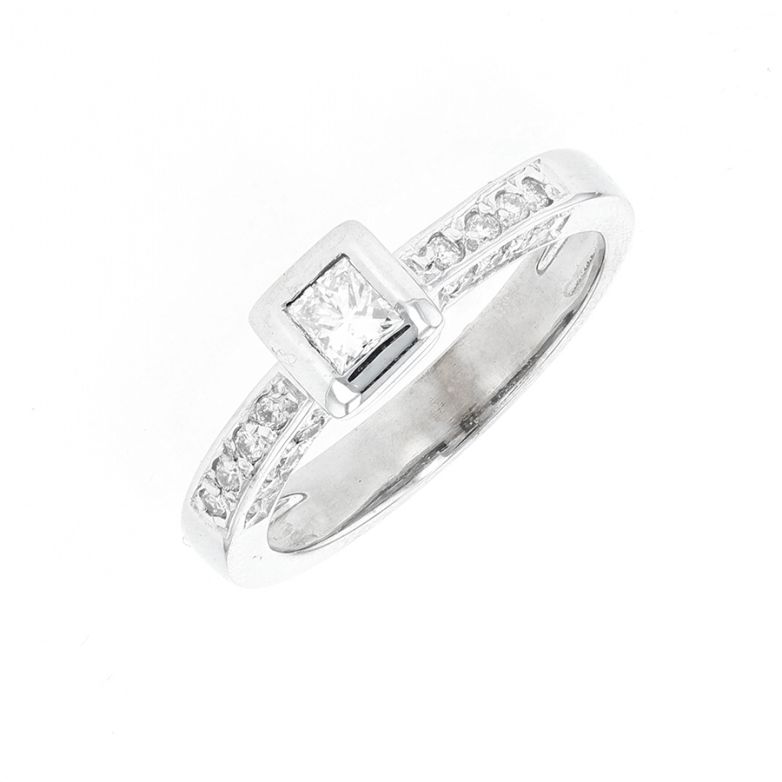 Solitaire diamants 0.38 carat or blanc 4.53g Comme neuf -  reconditionné disponible sur Gemme Les Bijoux